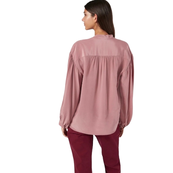 Joie Lasha Long Sleeve Silk Blouse Dusty Rose Sz: Small - Picture 4 of 16